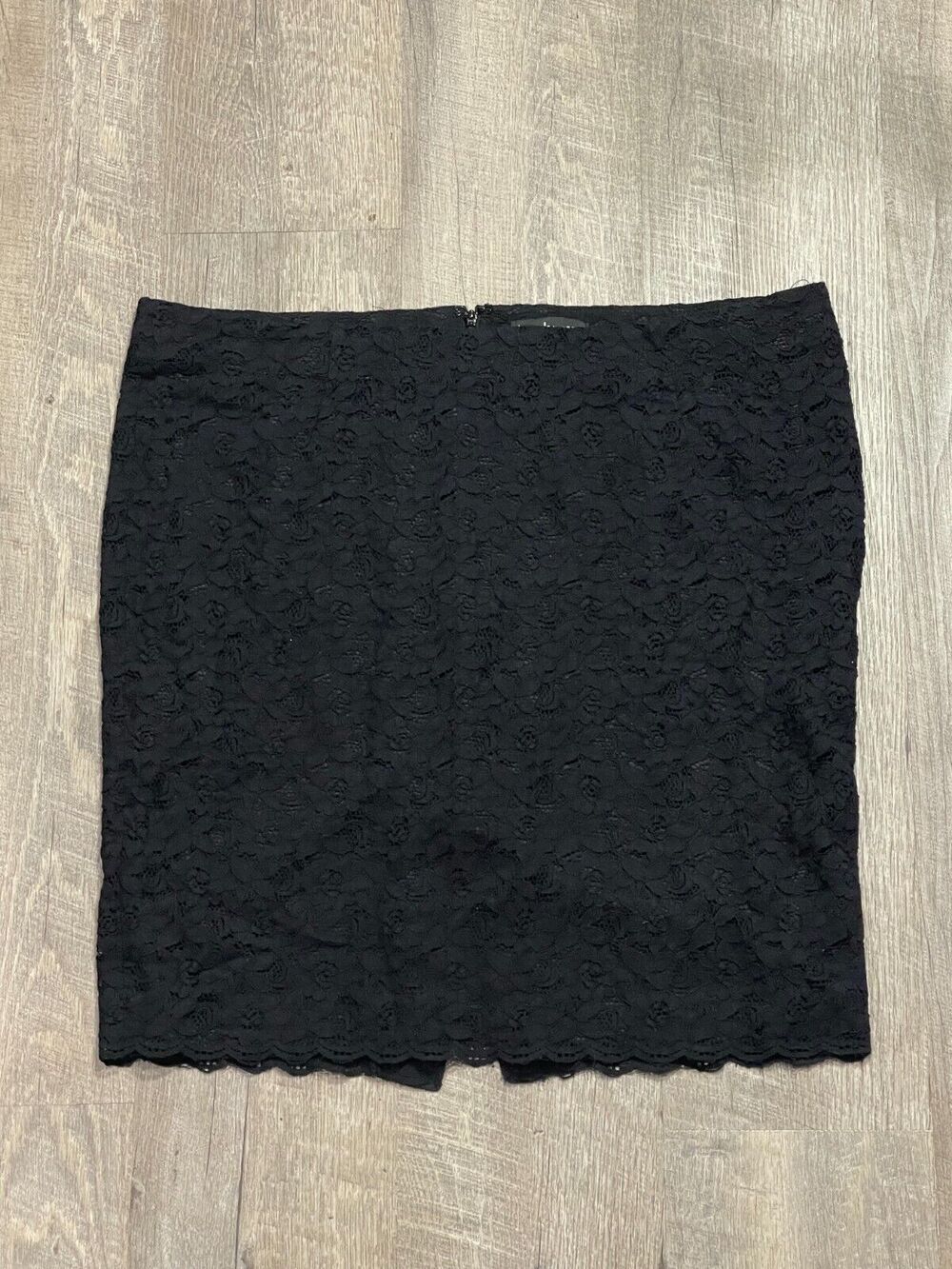 LANE BRYANT Black Lace Pencil Lined Skirt Cotton Blend Size 20 Zip Lined